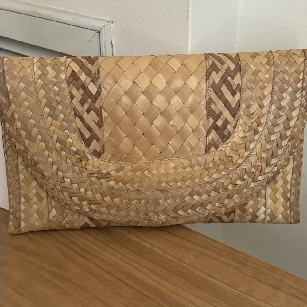 Vintage Jute Handmade Clutch Bag, Straw Purse - Picture 6 of 6